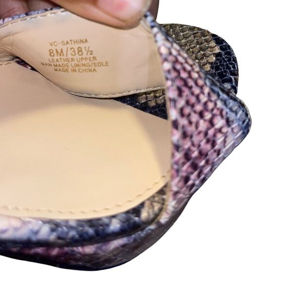 Vince Camuto Snakeskin Sathina Ankle Strap Platform Heel Size 8 Multicolor NWT - Picture 5 of 8